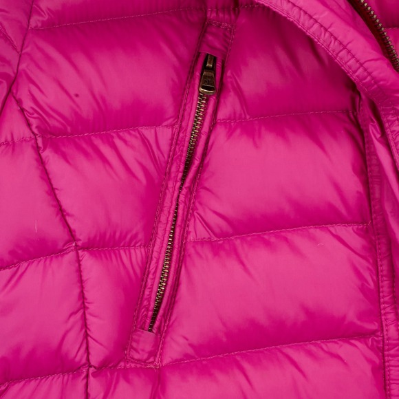 Lauren Ralph Lauren RLL Puffer Jacket Hooded Faux Fur Trim Pink Womens Small - Picture 10 of 16